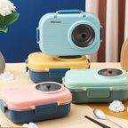 Stainless steel lunchbox with insulation and 3 compartments