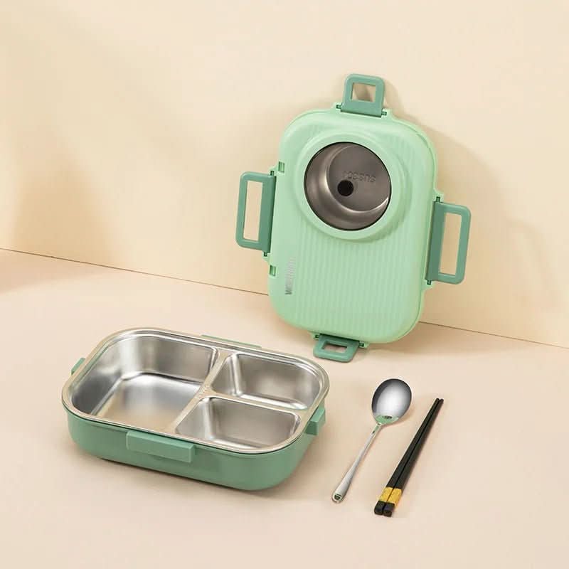 Stainless steel lunchbox with insulation and 3 compartments