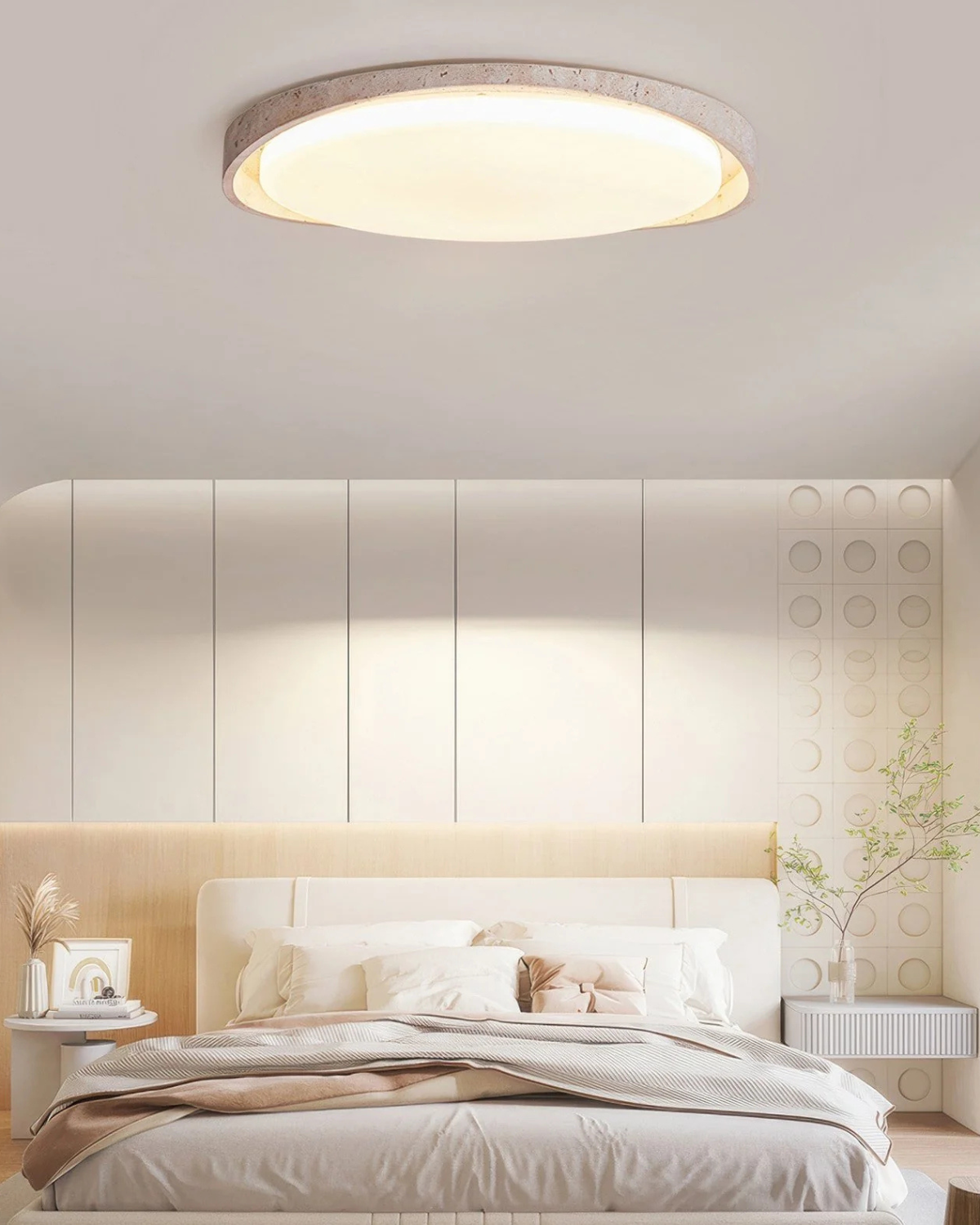 Ceiling lamp with stone look – Soft, even light