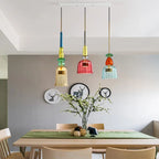 Colorful pendant light with adjustable suspension