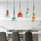 Colorful pendant light with adjustable suspension