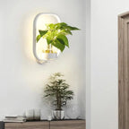 LED plant wall light with glass vase – Round & oval