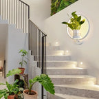 LED plant wall light with glass vase – Round & oval