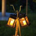 Solarlaterne mit flackernder LED-Kerzecm wasserdicht