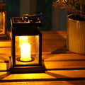 Solarlaterne mit flackernder LED-Kerzecm wasserdicht