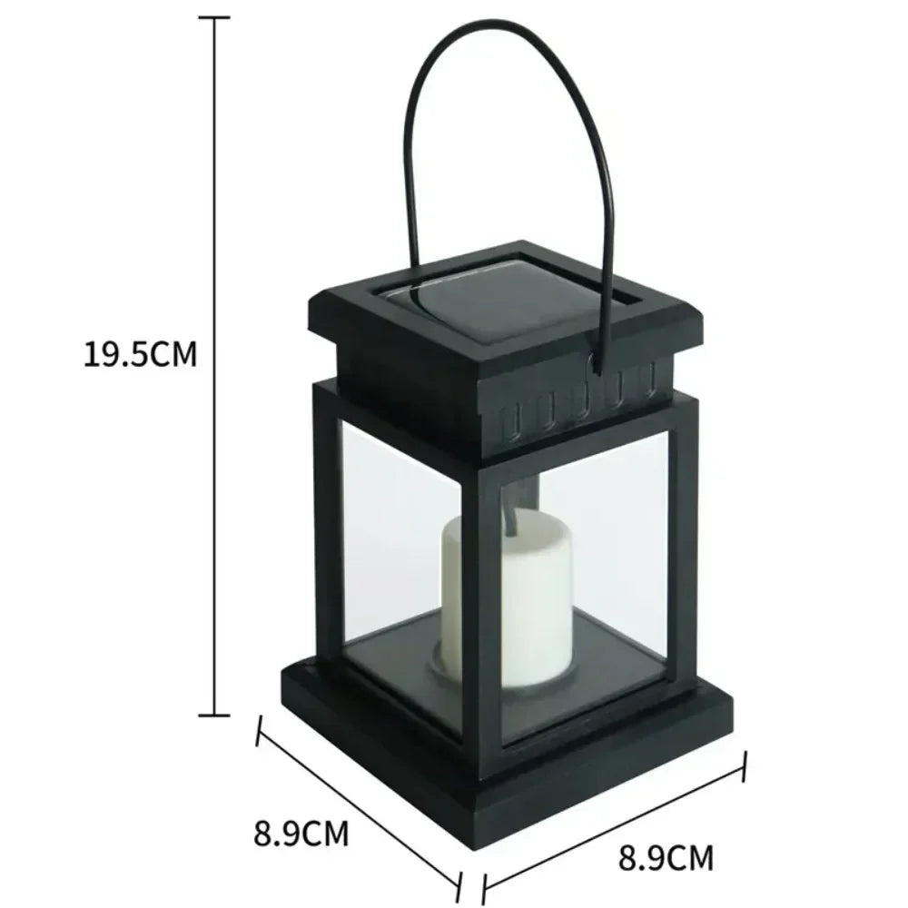 Solarlaterne mit flackernder LED-Kerzecm wasserdicht