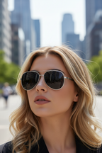 Aviator-Sonnenbrille mit UV400-Schutz und Entspiegelung