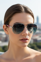 Aviator-Sonnenbrille mit UV400-Schutz und Entspiegelung