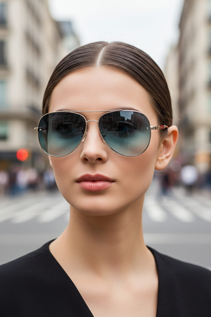 Aviator-Sonnenbrille mit UV400-Schutz und Entspiegelung