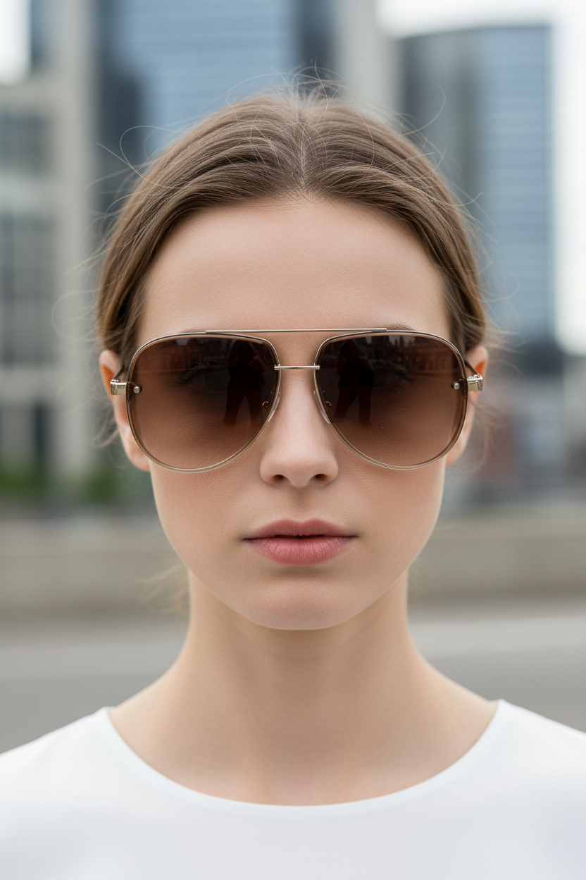 Aviator-Sonnenbrille mit UV400-Schutz und Entspiegelung