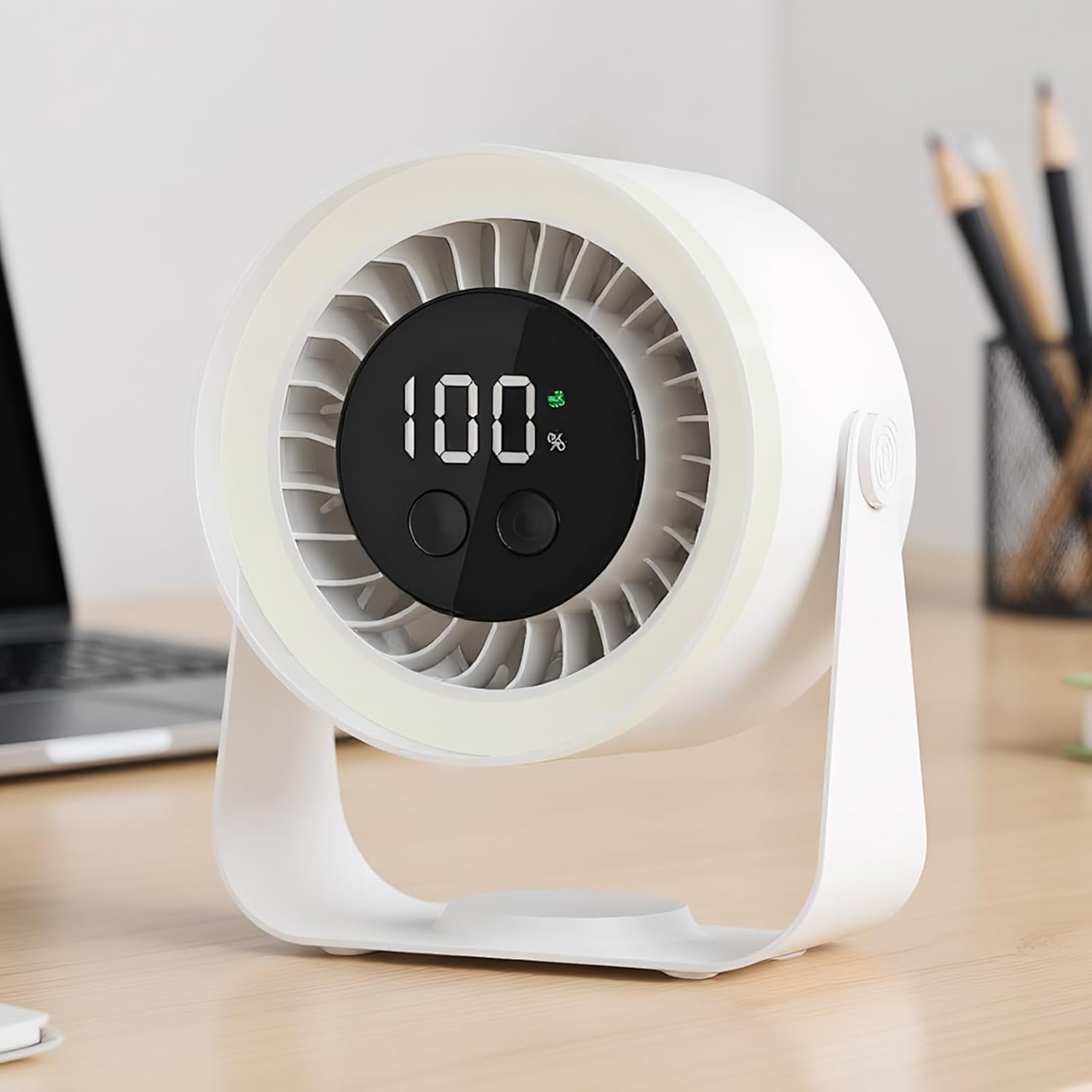 Tischventilator mit 10 Stufen, LED-Display und Nachtlicht
