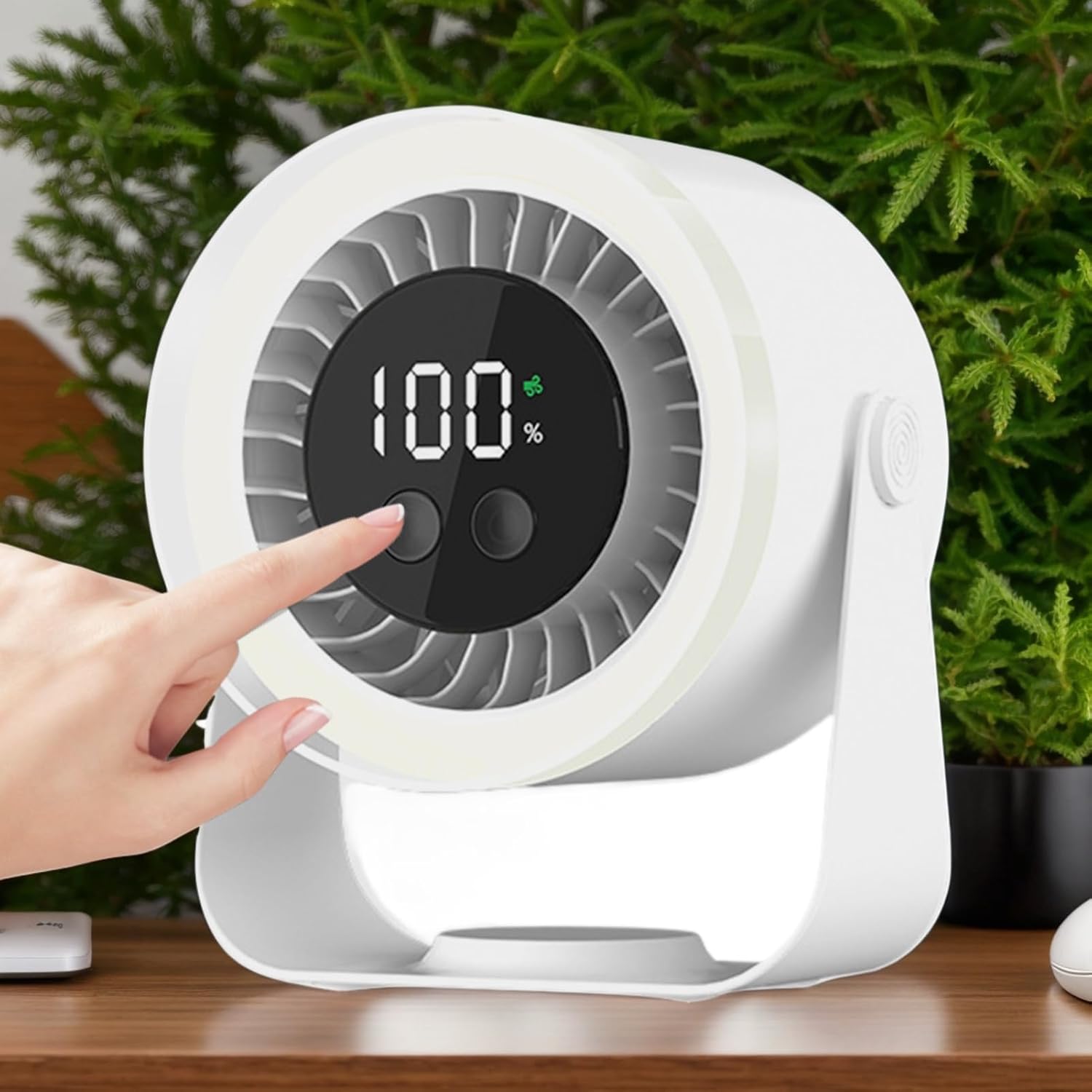 Tischventilator mit 10 Stufen, LED-Display und Nachtlicht