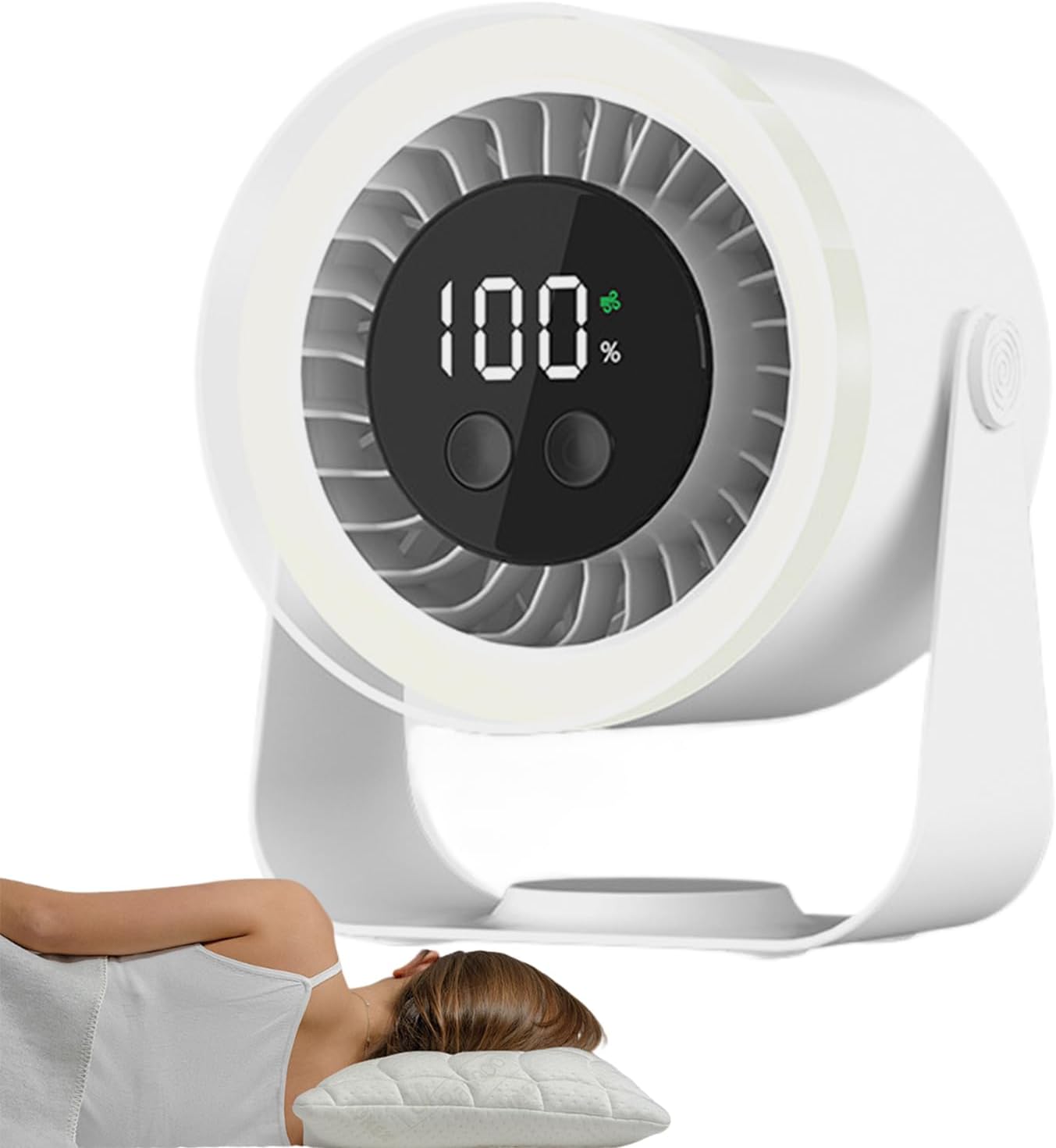 Tischventilator mit 10 Stufen, LED-Display und Nachtlicht