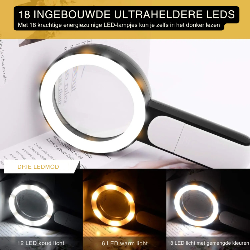 Illuminated Hand Magnifier – 85 mm Lens with 18 LEDs