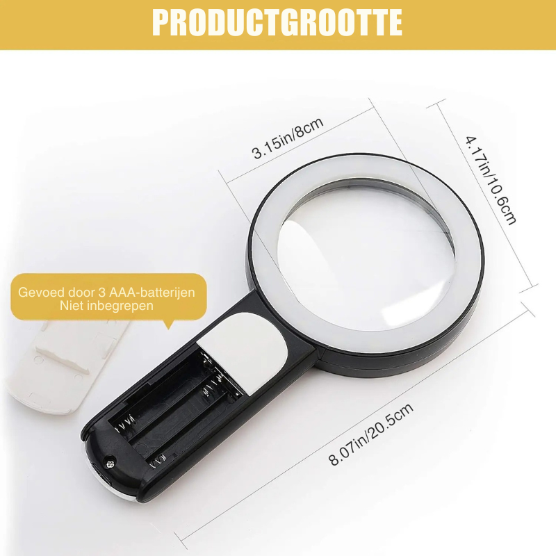 Illuminated Hand Magnifier – 85 mm Lens with 18 LEDs