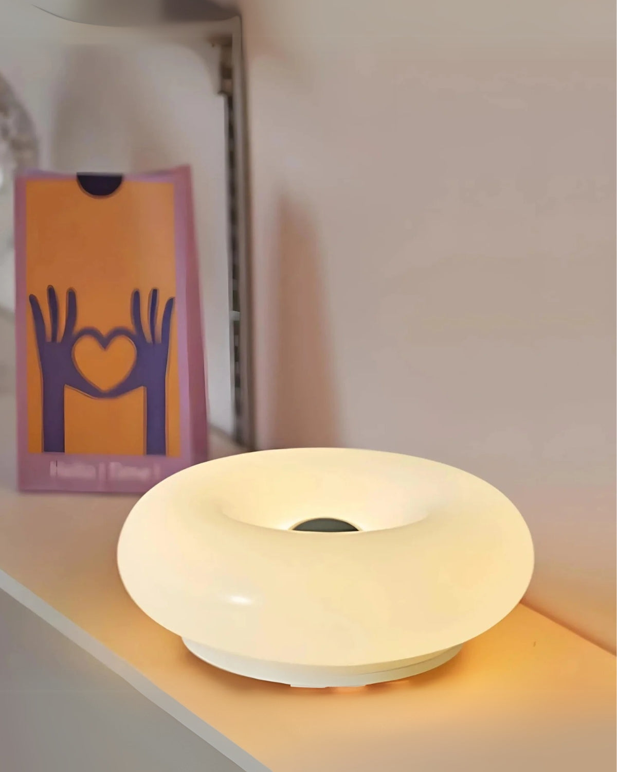 Runde Tischlampe in Donutform mit Sanftem LED-Licht