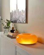 Round Donut-Shaped Table Lamp with Soft LED Light