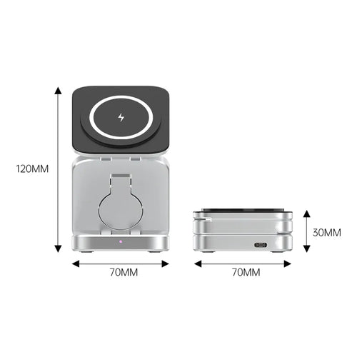 3-in-1 Wireless Charging Station – Smartphone, Smartwatch, and Earbuds