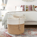 Baumwoll-Aufbewahrungskorb mit Griffen – Elegantes Boho-Design -   Mivoza Deutschland