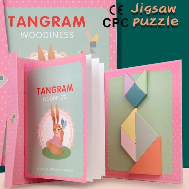 Magnetisches Tangram-Puzzle aus Holz für Kinder