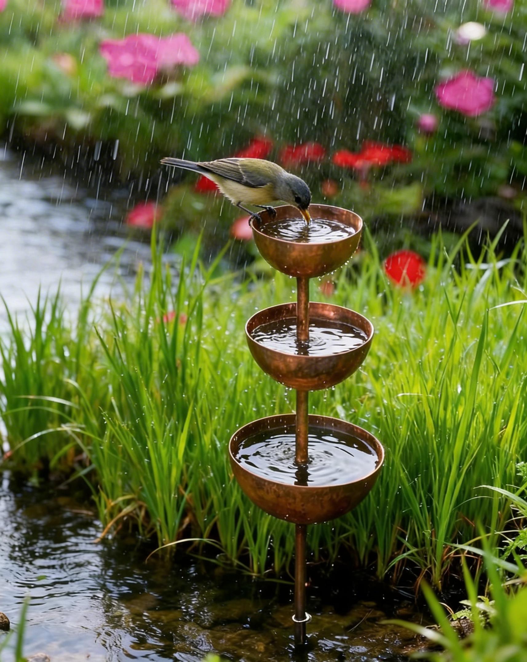 Regenfänger 3-stufig aus Metall für Garten