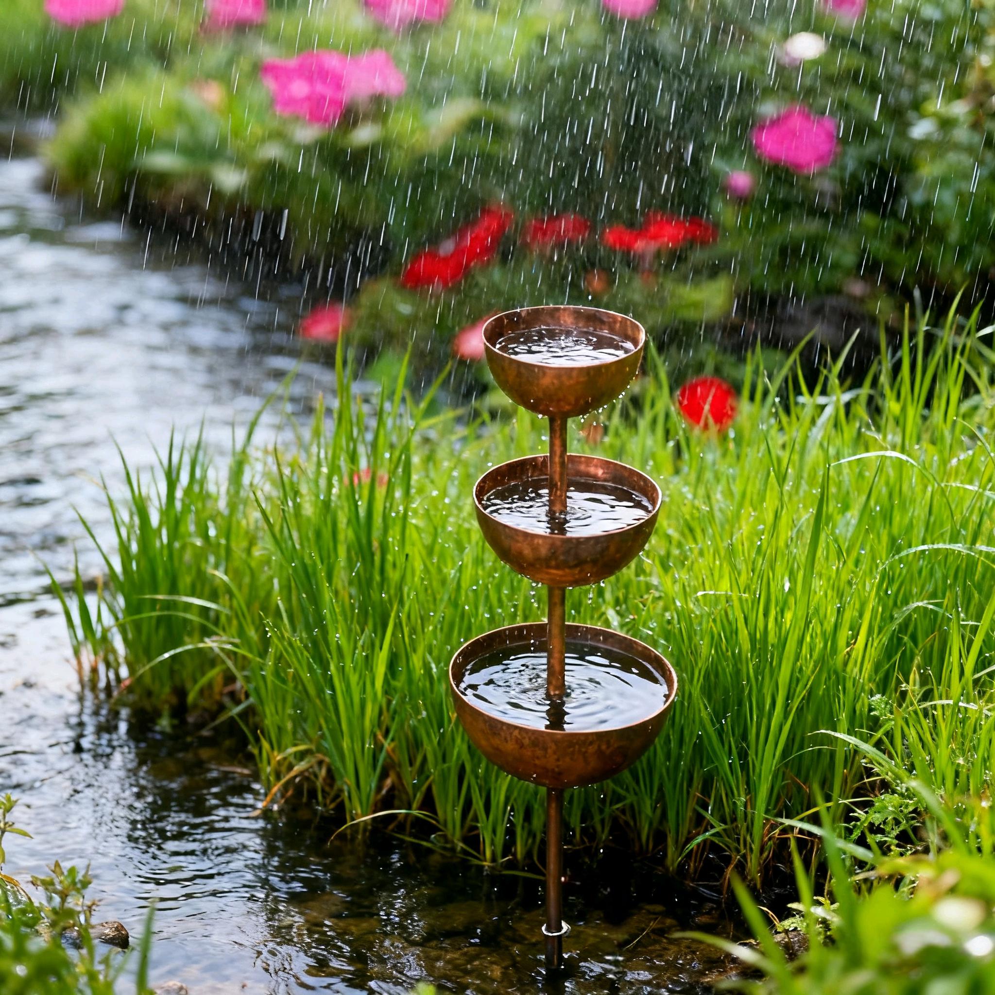 Regenfänger 3-stufig aus Metall für Garten