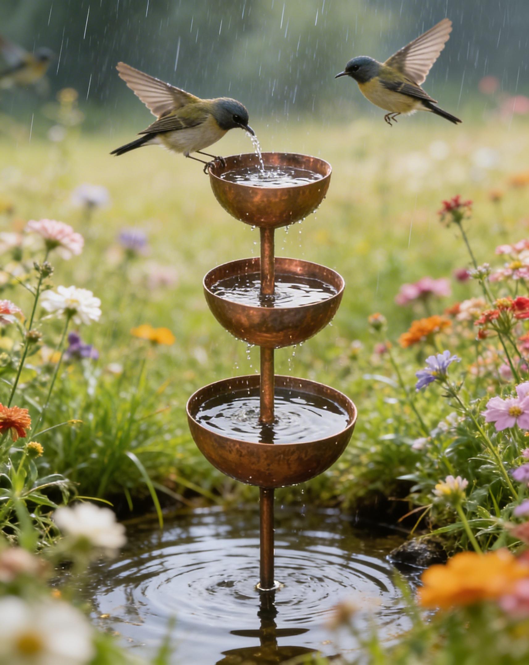 Regenfänger 3-stufig aus Metall für Garten