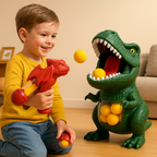 Dinosaur shooting game with foam balls