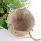 Makramee Blumenampel aus Jute mit Baumwollseil