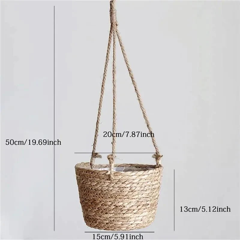 Makramee Blumenampel aus Jute mit Baumwollseil
