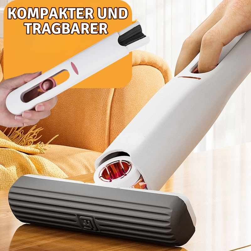 Compact floor mop with spray function and washable pads