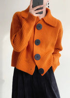 Strickcardigan mit Peter-Pan-Kragen und Knöpfen