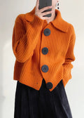 Strickcardigan mit Peter-Pan-Kragen und Knöpfen