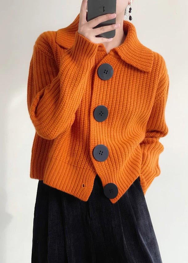 Strickcardigan mit Peter-Pan-Kragen und Knöpfen