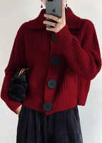 Strickcardigan mit Peter-Pan-Kragen und Knöpfen