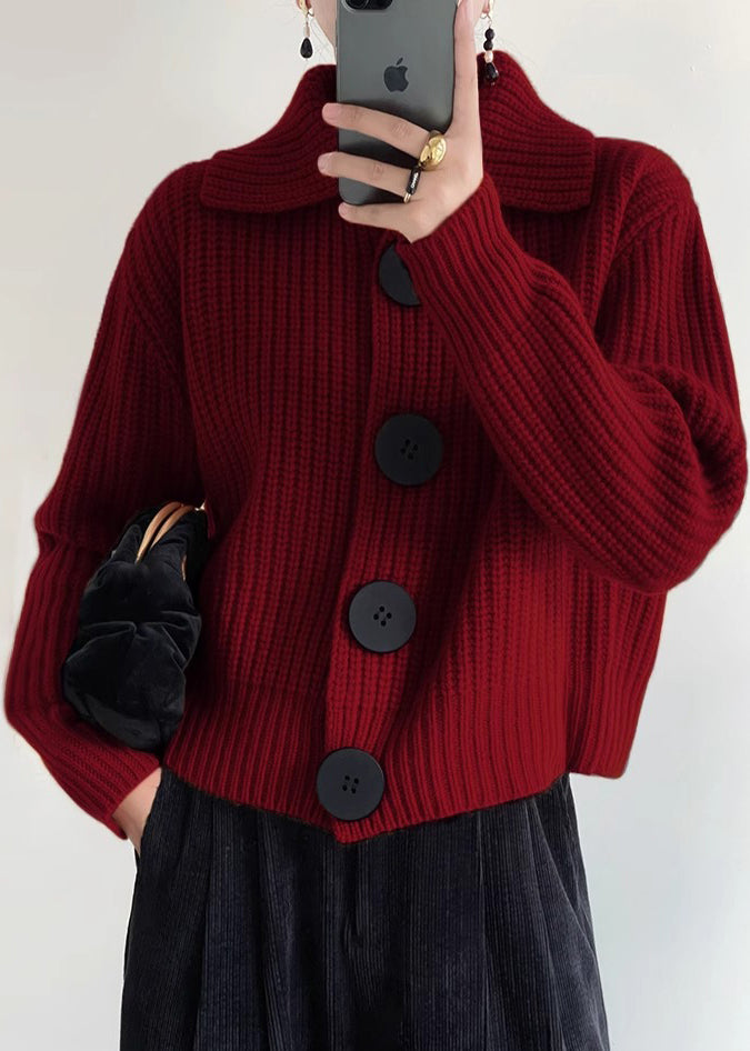 Strickcardigan mit Peter-Pan-Kragen und Knöpfen