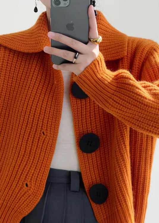 Strickcardigan mit Peter-Pan-Kragen und Knöpfen