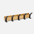 Wall Coat Rack with 5 Double Hooks – Wood and Metal