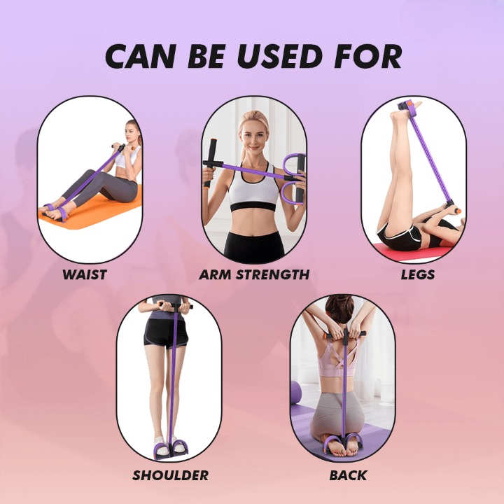 Resistance trainer for full-body workout with latex bands