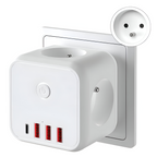 Würfel-Steckdosenleiste mit USB & Type-C – 7-in-1 Ladestation