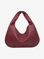 Braided Leather Hobo Bag with Zipper