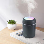 Compact Ultrasonic Humidifier – 300 ml with Color Ring Lighting