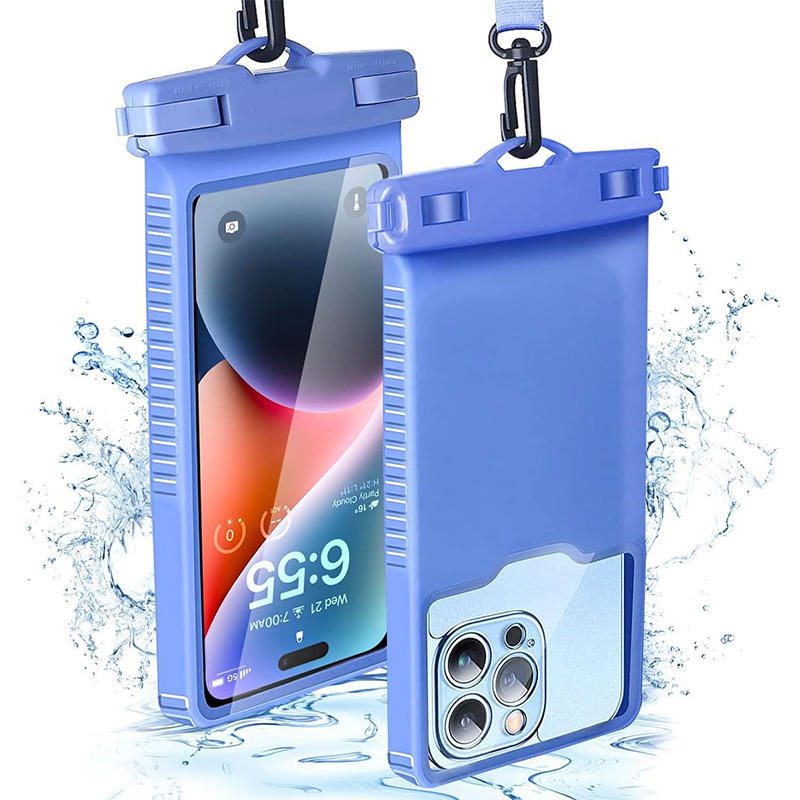 Waterproof phone case with adjustable carrying strap