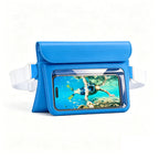 Waterproof mobile phone belt pouch with transparent window