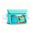 Waterproof mobile phone belt pouch with transparent window