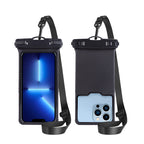 Waterproof phone case with adjustable carrying strap