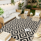 Outdoor Reversible Rug Non-Slip UV-Resistant Geometric