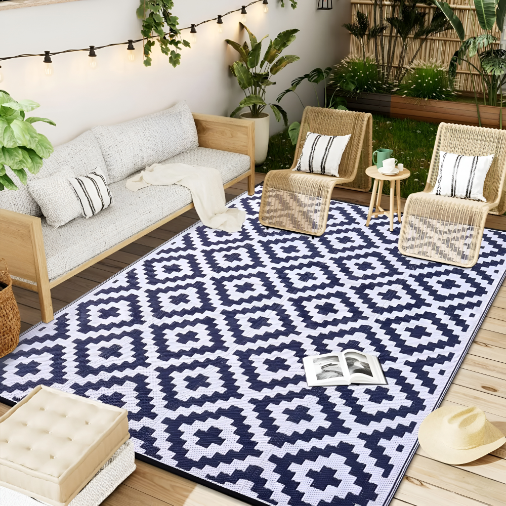 Outdoor Reversible Non-Slip Rug – UV-Resistant for Terrace