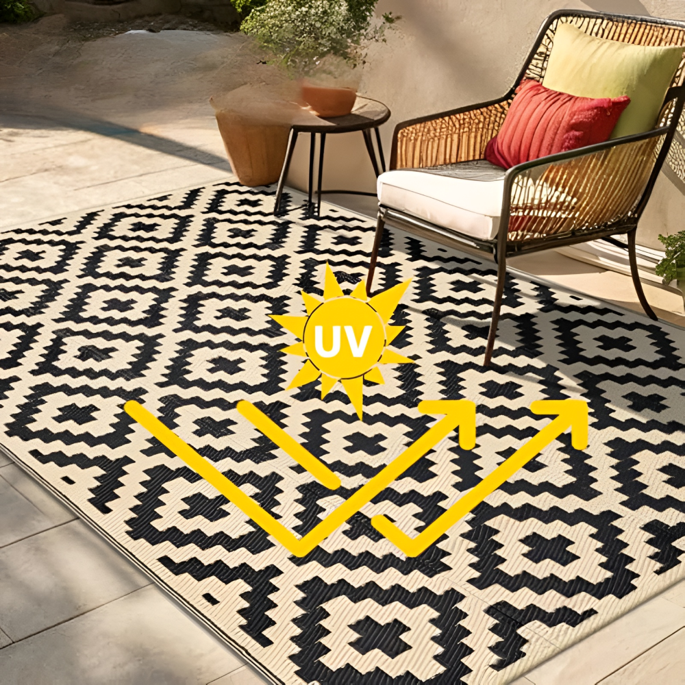 Outdoor Teppich wendbar rutschfest UV-beständig Geometrisch