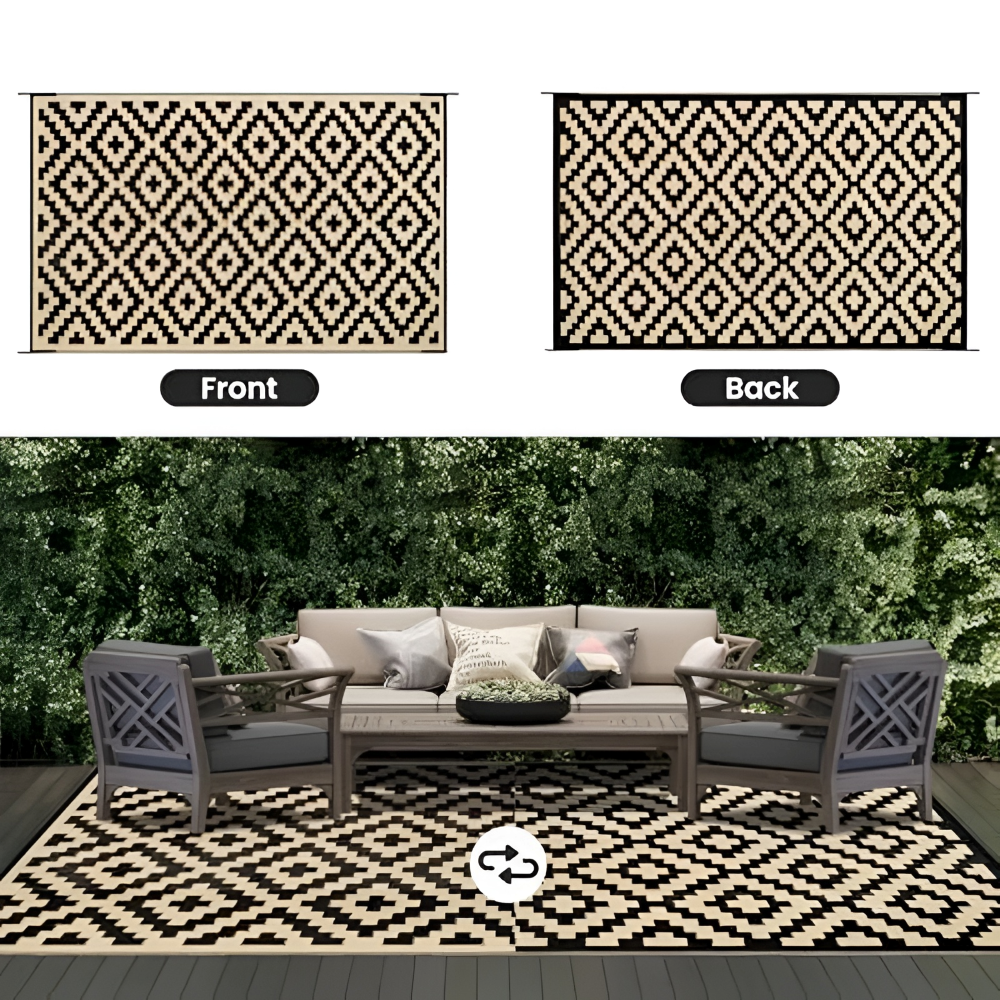 Outdoor Teppich wendbar rutschfest UV-beständig Geometrisch